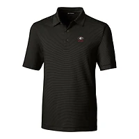 Men's Cutter & Buck  Black Georgia Bulldogs Alumni Logo Forge Pencil Stripe Stretch DryTec Polo