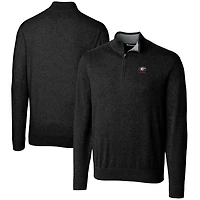 Men's Cutter & Buck  Black Georgia Bulldogs Alumni Logo Lakemont Tri-Blend Quarter-Zip Pullover Sweater