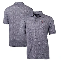 Men's Cutter & Buck Black Georgia Bulldogs Alumni Logo Pike Magnolia Print Stretch Polo