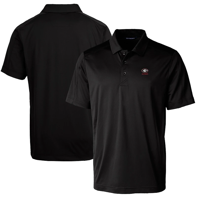 Polo texturé stretch noir Cutter & Buck pour homme, orné du logo des anciens élèves Georgia Bulldogs.