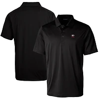 Polo texturé stretch noir Cutter & Buck pour homme, orné du logo des anciens élèves Georgia Bulldogs.