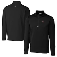 Pull-over extensible à fermeture éclair quart de tour pour homme Cutter & Buck, noir, avec logo des anciens Georgia Bulldogs