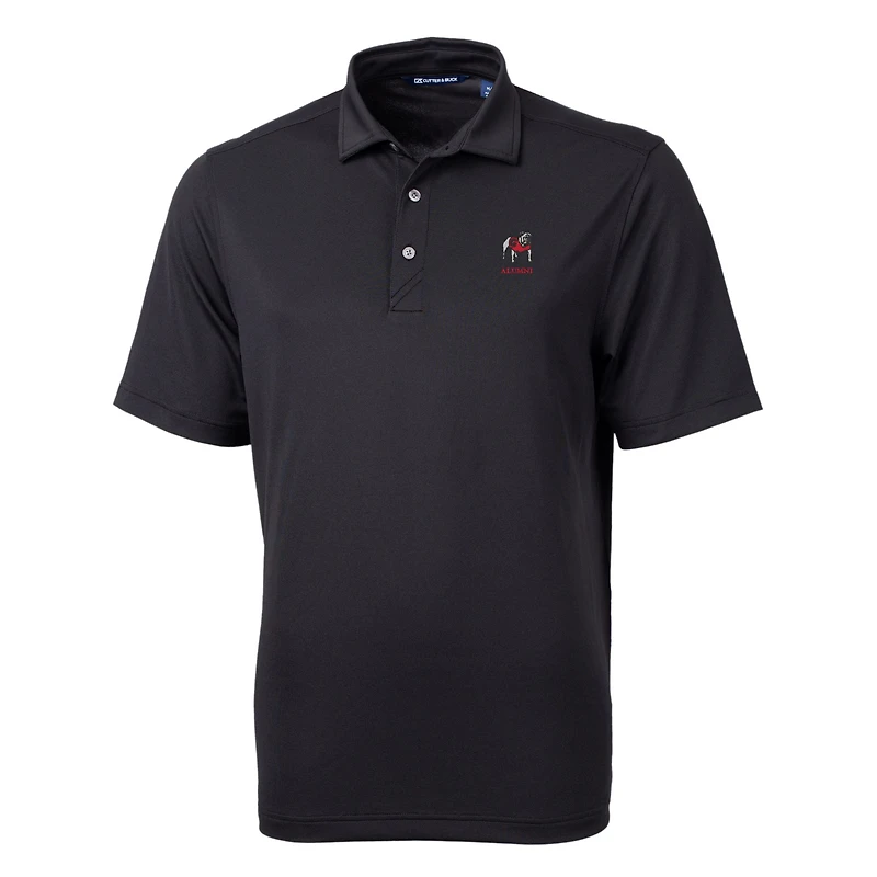 Men's Cutter & Buck Black Georgia Bulldogs Alumni Logo Virtue DryTec Eco Pique Recycled Polo