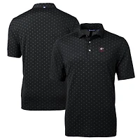 Polo recyclé à imprimé carreaux et logo Virtue Eco Pique pour homme, noir, Cutter & Buck, Georgia Bulldogs Alumni