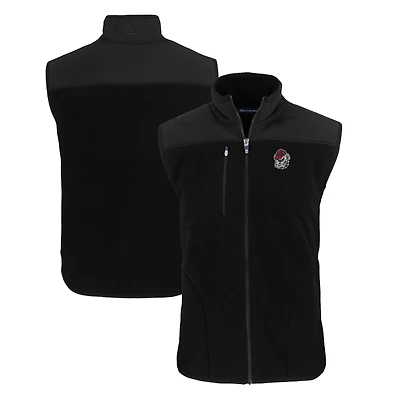 Men's Cutter & Buck Black Georgia Bulldogs Big Tall Cascade Eco Sherpa Fleece Full-Zip Vest