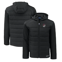 Men's Cutter & Buck  Black Georgia Bulldogs Big Tall Evoke Hybrid Eco Softshell Recycled Full-Zip Hoodie