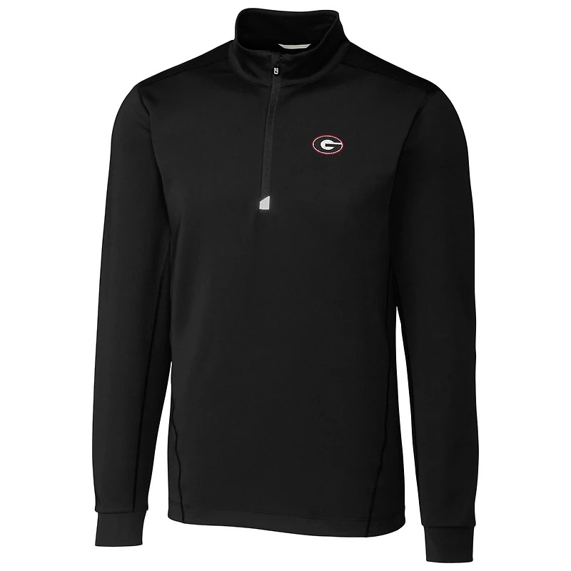 Veste demi-zippée noire pour homme, style universitaire, Traverse, grande taille, des Georgia Bulldogs, Cutter & Buck