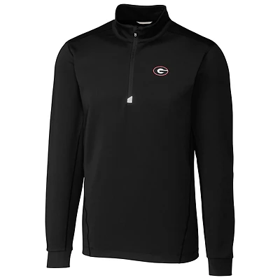 Veste demi-zippée noire pour homme, style universitaire, Traverse, grande taille, des Georgia Bulldogs, Cutter & Buck