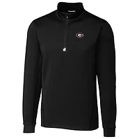 Veste demi-zippée noire pour homme, style universitaire, Traverse, grande taille, des Georgia Bulldogs, Cutter & Buck
