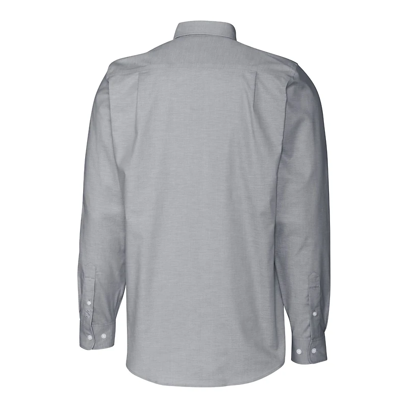 Men's Cutter & Buck Charcoal Georgia Bulldogs Alumni Logo Stretch Oxford Long Sleeve Button-Down Shirt