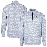 Pull-over extensible à fermeture éclair quart de tour pour homme, imprimé camouflage Traverse, logo des anciens Georgia Bulldogs, couleur anthracite, Cutter & Buck