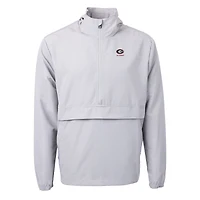Veste anorak demi-zip en tricot recyclé écologique avec logo Charter des Georgia Bulldogs pour homme, gris Cutter & Buck