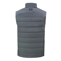 Gilet zippé entièrement recyclé en softshell hybride écologique PrimaLoft pour homme, gris, avec logo des anciens Georgia Bulldogs, Cutter & Buck