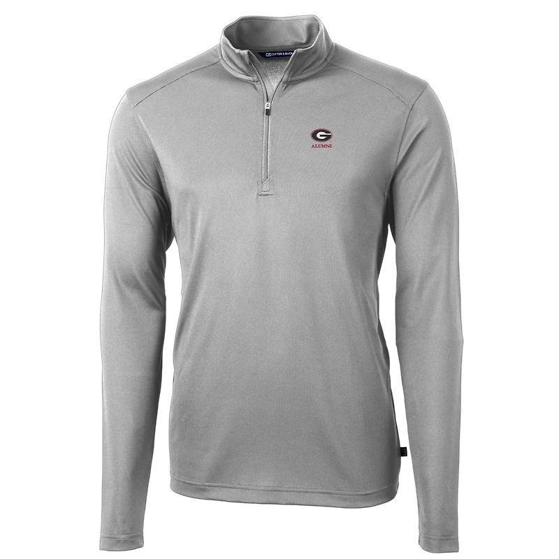 Men's Cutter & Buck Georgia Bulldogs Alumni Logo Virtue Eco Pique Recycled Quarter-Zip Pullover Top