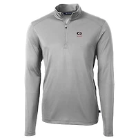 Men's Cutter & Buck Georgia Bulldogs Alumni Logo Virtue Eco Pique Recycled Quarter-Zip Pullover Top