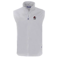 Men's Cutter & Buck  Gray Georgia Bulldogs Big Tall Charter Eco Full-Zip Vest