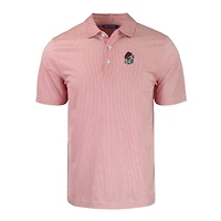 Polo Cutter & Buck pour homme, rouge et blanc, à imprimé symétrique écologique Pike, motif Georgia Bulldogs. Tissu extensible recyclé.