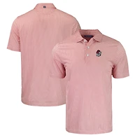 Polo Cutter & Buck pour homme, rouge et blanc, à imprimé symétrique écologique Pike, motif Georgia Bulldogs. Tissu extensible recyclé.