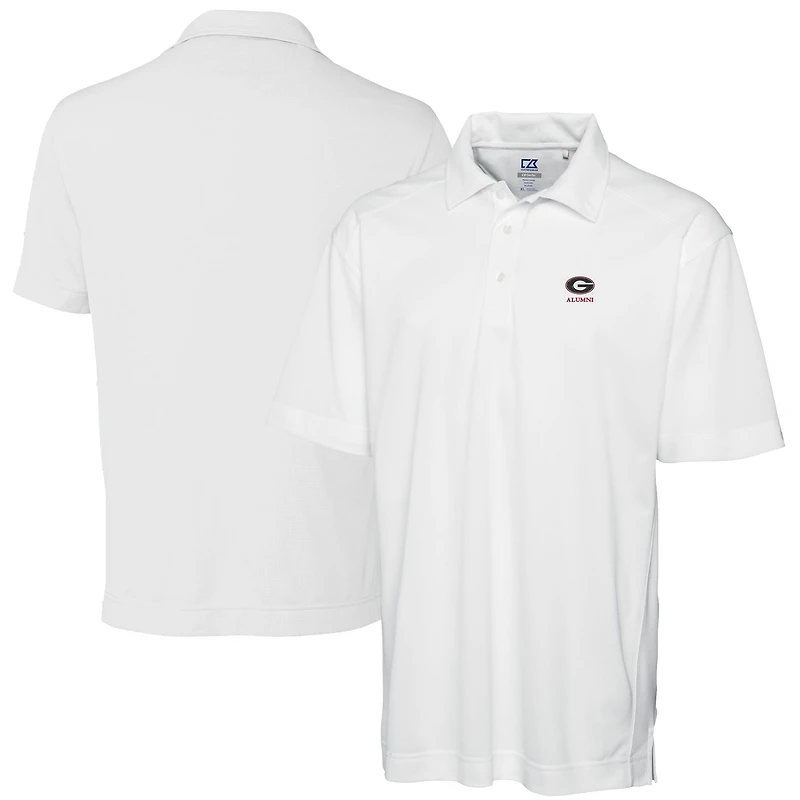 Men's Cutter & Buck White Georgia Bulldogs Alumni Logo DryTec Genre Textured Solid Polo