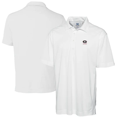 Men's Cutter & Buck White Georgia Bulldogs Alumni Logo DryTec Genre Textured Solid Polo