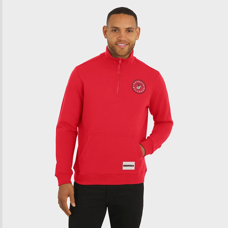 Men's Darius Rucker Collection by Fanatics Red Georgia Bulldogs Quarter-Zip Pullover