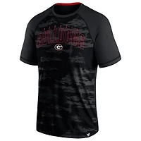 T-shirt raglan noir Georgia Bulldogs Arch Outline Fanatics pour hommes