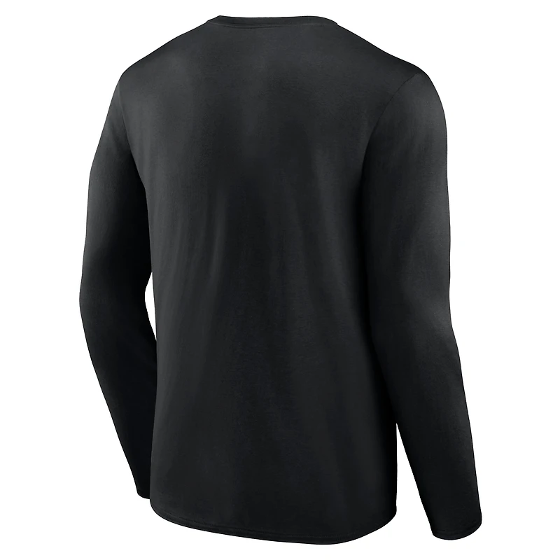T-shirt à manches longues Fanatics Black Georgia Bulldogs pour hommes, grande taille, Vision