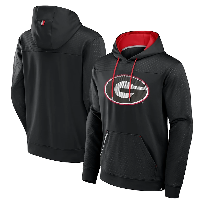 Sweat à capuche noir délavé pois pour homme Fanatics Georgia Bulldogs Defender