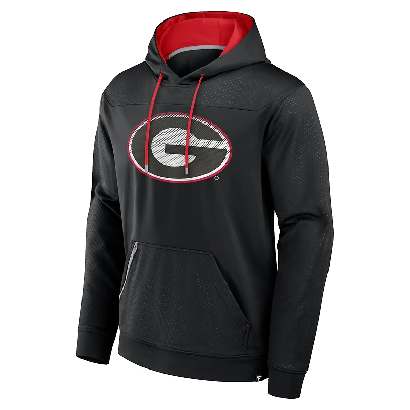 Sweat à capuche noir délavé pois pour homme Fanatics Georgia Bulldogs Defender
