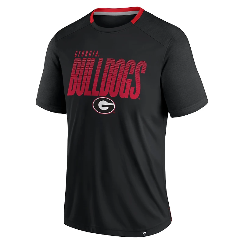 T-shirt rouge Georgia Bulldogs Defender Fade Slant pour homme Fanatics