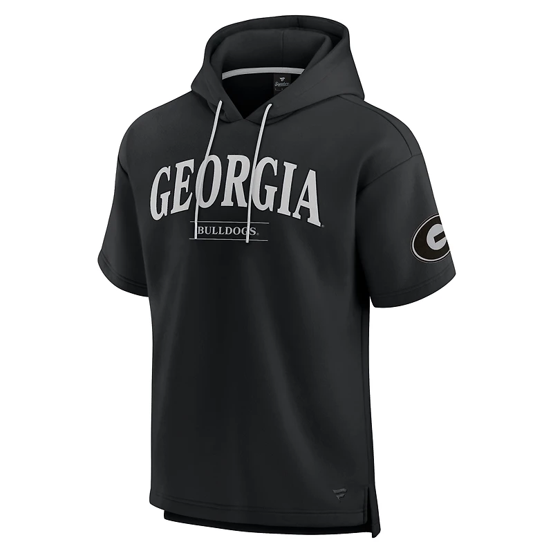 Sweat à capuche manches courtes Fanatics pour hommes, noir, Georgia Bulldogs Ready