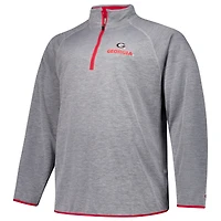 Men's Fanatics Charcoal Georgia Bulldogs Raglan Big &Tall Quarter-Zip Top