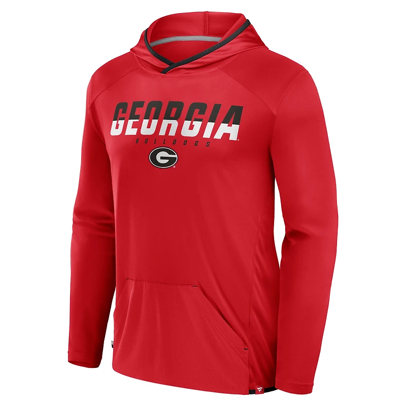 T-shirt à capuche de transition Fanatics noir/rouge pour hommes Georgia Bulldogs