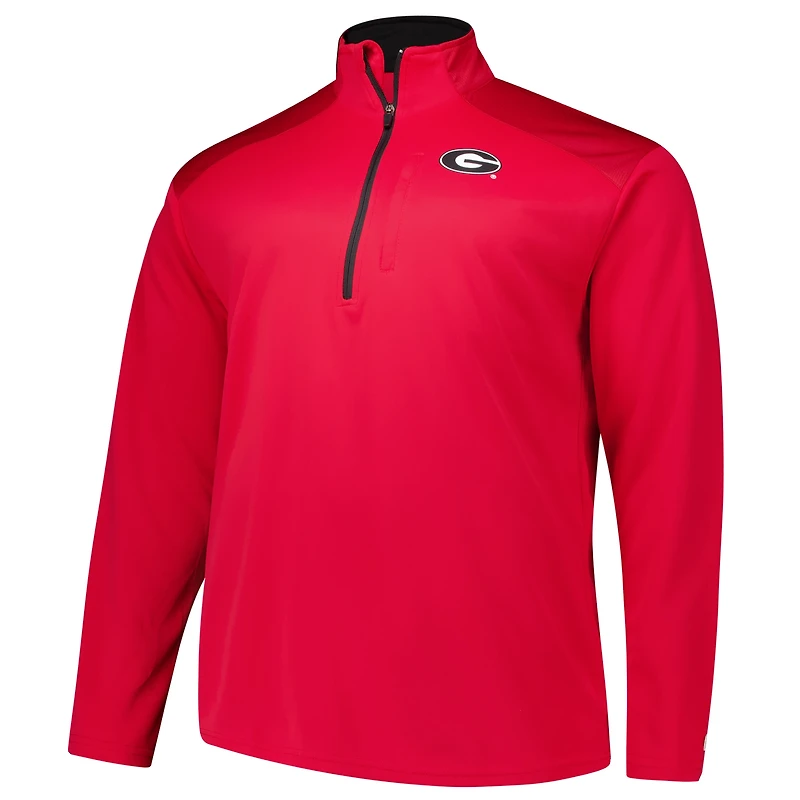 Haut à glissière quart de tour pour hommes Fanatics Red Georgia Bulldogs Big & Tall Defender