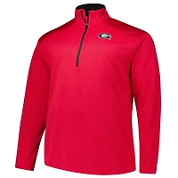 Haut à glissière quart de tour pour hommes Fanatics Red Georgia Bulldogs Big & Tall Defender