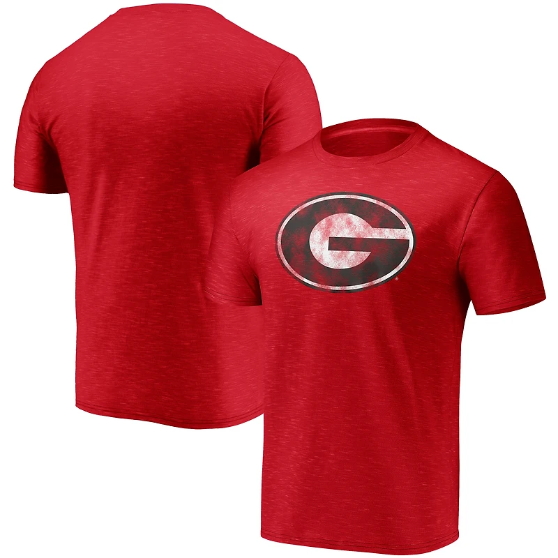 Men's Fanatics Red Georgia Bulldogs Classic Primary Logo Space-Dye T-Shirt