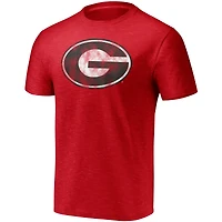 T-shirt classique à teinture par espacement avec logo principal Fanatics Red Georgia Bulldogs pour hommes