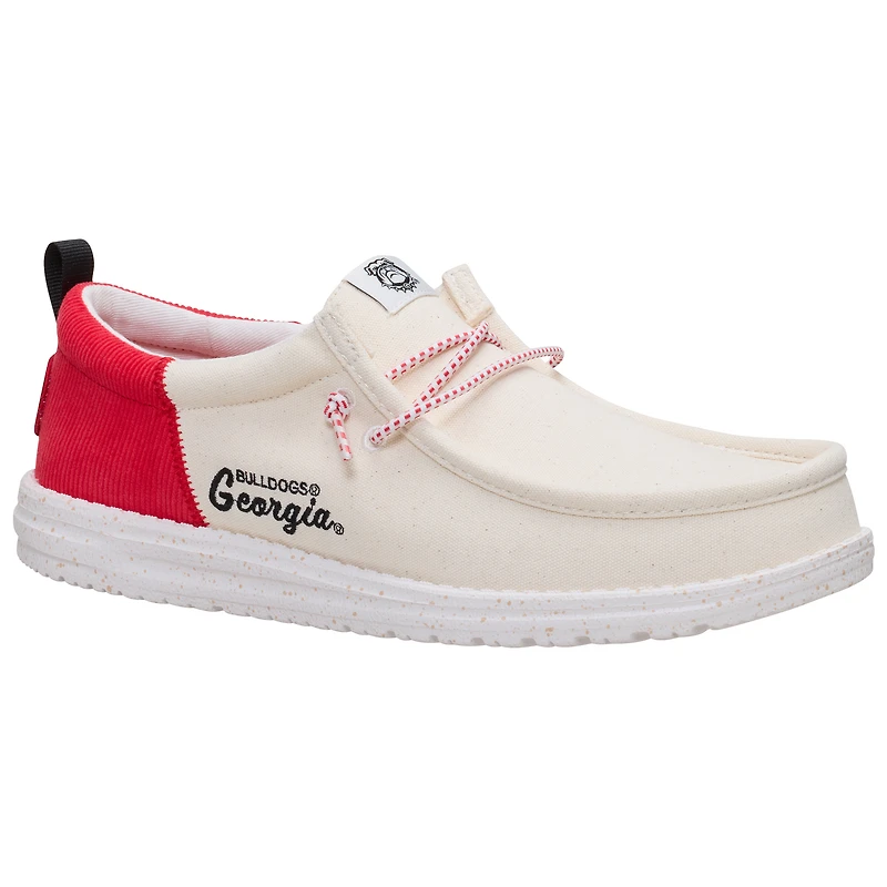 Chaussures décontractées à enfiler Wally pour homme, blanches et rouges, des Georgia Bulldogs