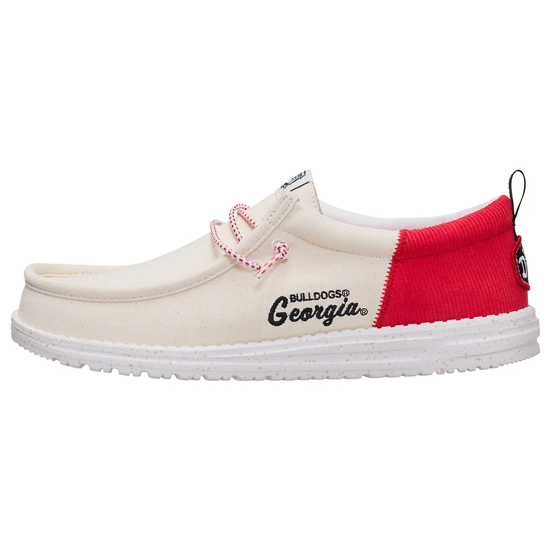 Chaussures décontractées à enfiler Wally pour homme, blanches et rouges, des Georgia Bulldogs