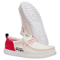 Chaussures décontractées à enfiler Wally pour homme, blanches et rouges, des Georgia Bulldogs