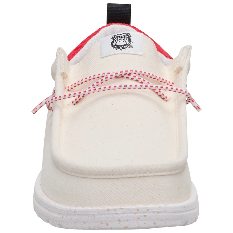Chaussures décontractées à enfiler Wally pour homme, blanches et rouges, des Georgia Bulldogs