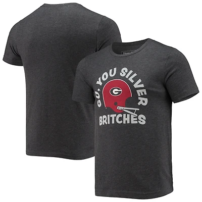 Men's Homefield Heathered Charcoal Georgia Bulldogs Vintage Go You Silver Britches T-Shirt