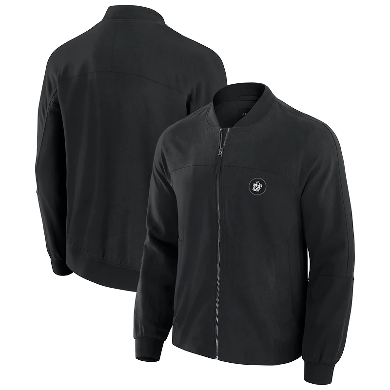 Veste légère Cover-4 Tri-Blend entièrement zippée pour homme J. Palmer Black Georgia Bulldogs