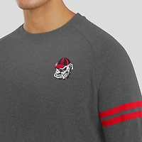 Men's J. Palmer Gray Georgia Bulldogs Players Lounge Raglan Tri-Blend Sweatshirt