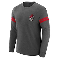 Men's J. Palmer Gray Georgia Bulldogs Players Lounge Raglan Tri-Blend Sweatshirt