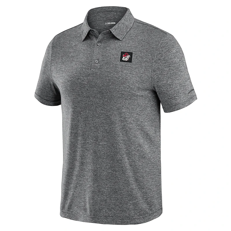 Polo J. Palmer noir chiné pour homme, Georgia Bulldogs, quatre points