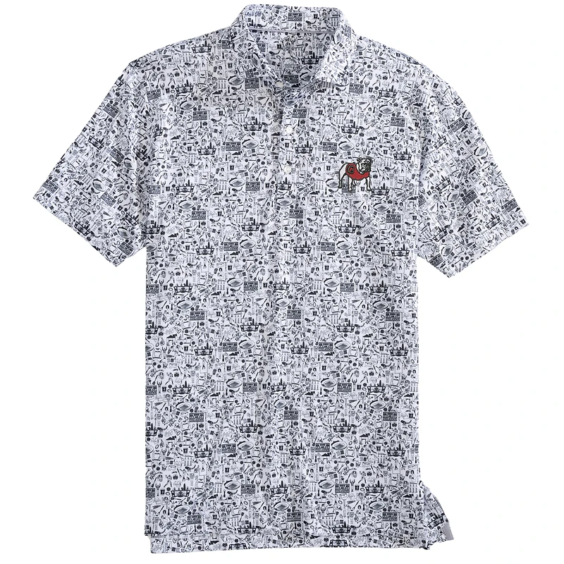 Polo johnnie-O noir pour homme, modèle Tailgater des Georgia Bulldogs
