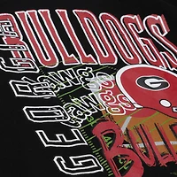 Men's Mitchell & Ness  Black Georgia Bulldogs Half Time Fleece Crewneck Sweatshirt