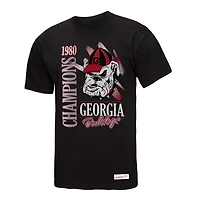T-shirt noir délavé Georgia Bulldogs Retro Brush Mineral Wash pour homme de Mitchell & Ness