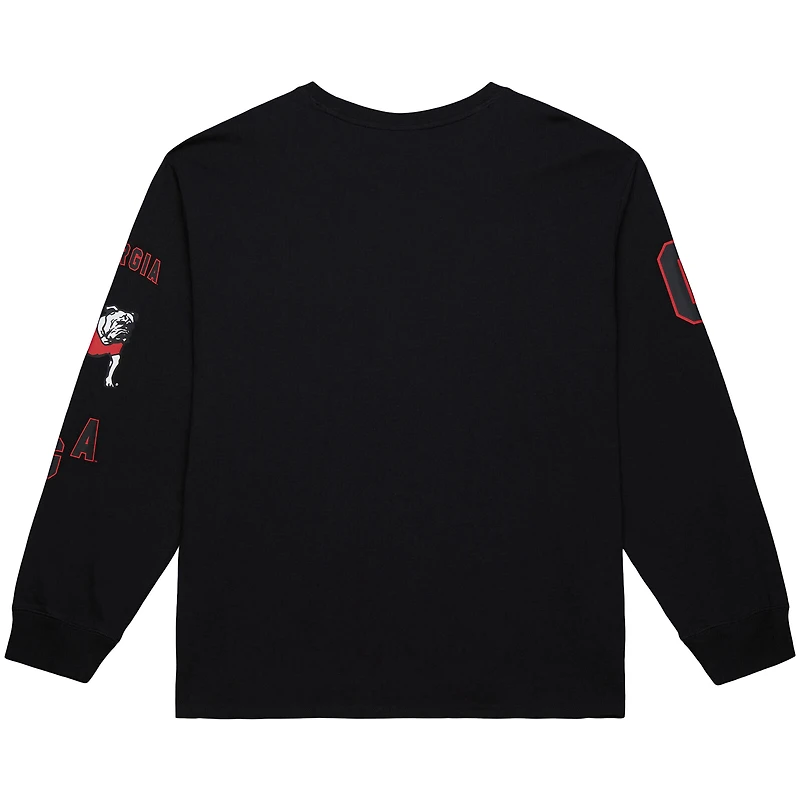 T-shirt à manches longues noir Mitchell & Ness pour homme, motif camp d'entraînement des Georgia Bulldogs